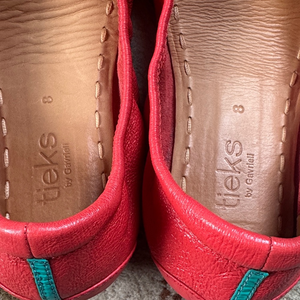 Tieks POPPY Red Leather Flats - Picture 11 of 13